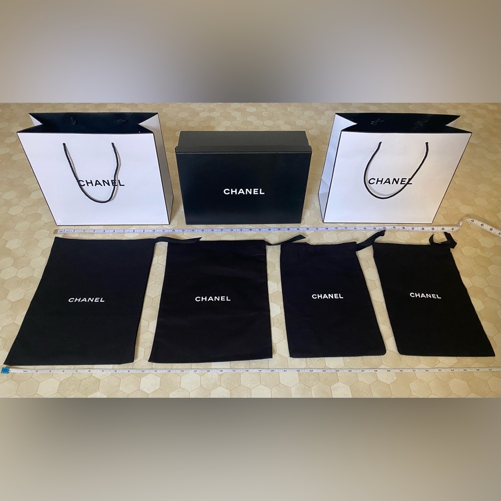CHANEL Black/White Dust Bag, Shoebox and Shopping Bag Collection